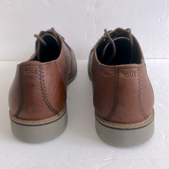 TOMS Mens Peanut Brown Leather PRESTON Dress Business Casual Shoes Size 13 M NIB - Picture 4 of 6